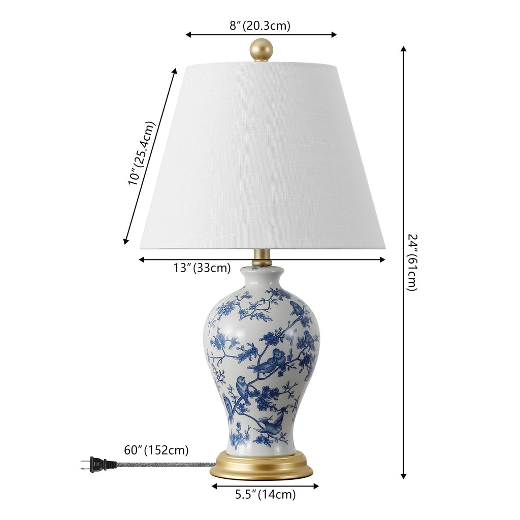 Lampe de table LED Grace 24 Floral, multicolore/laiton par JONATHAN Y