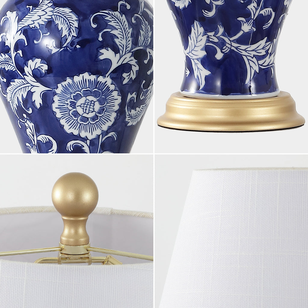 Lampe de table LED Grace 24 Floral, multicolore/laiton par JONATHAN Y