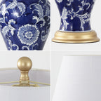 Lampe de table LED Grace 24 Floral, multicolore/laiton par JONATHAN Y