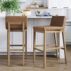 Tabouret de bar moderne Gracie, chaise rembourrée en boucle et pieds en bois brossé