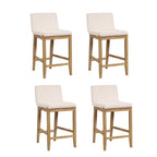 Tabouret de bar moderne Gracie, chaise rembourrée en boucle et pieds en bois brossé
