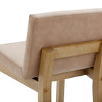 Tabouret de bar moderne Gracie, chaise rembourrée en boucle et pieds en bois brossé