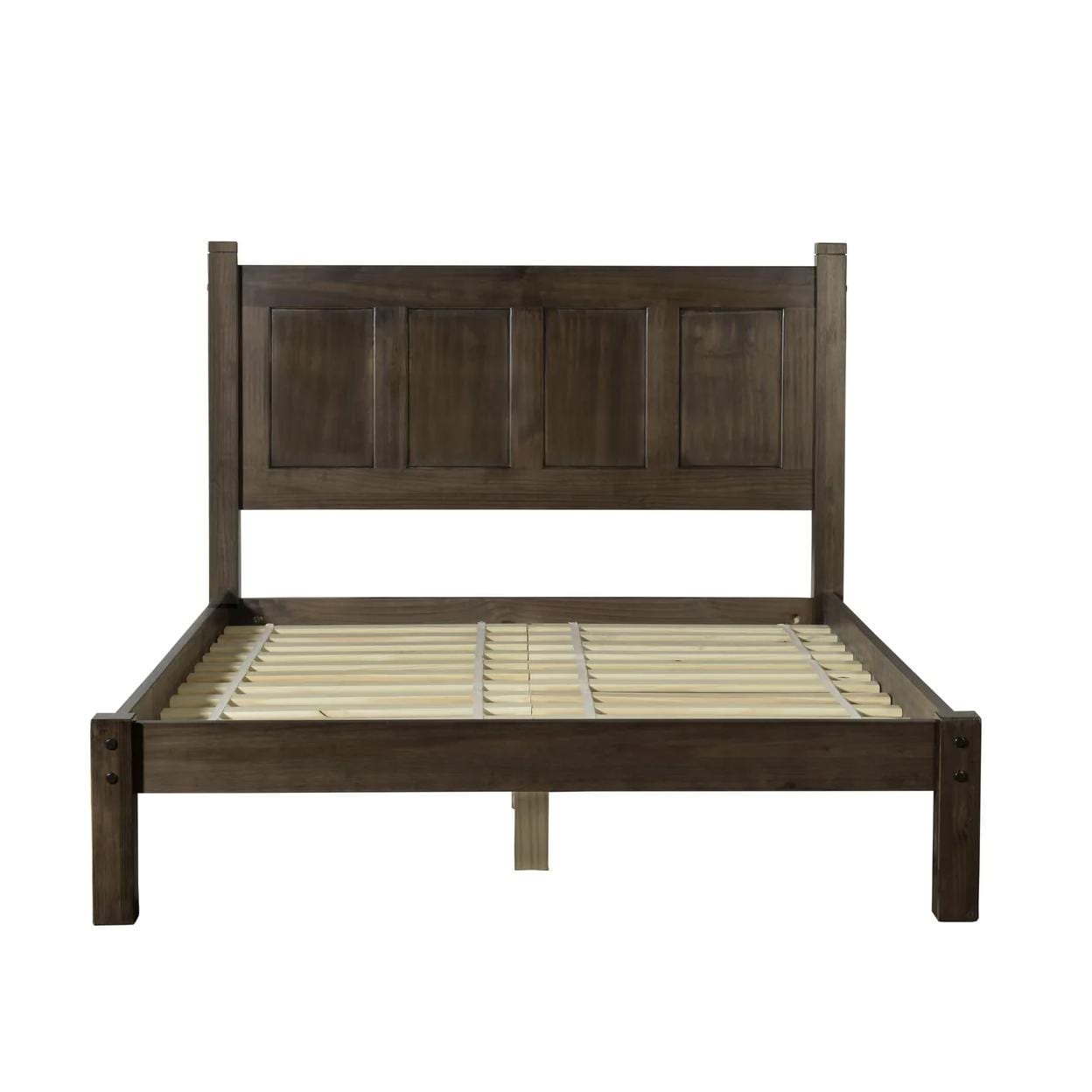 Lit plateforme en bois massif de style shaker avec meubles en bois de grain