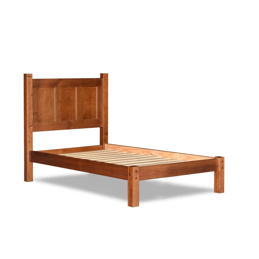 Lit plateforme en bois massif de style shaker avec meubles en bois de grain