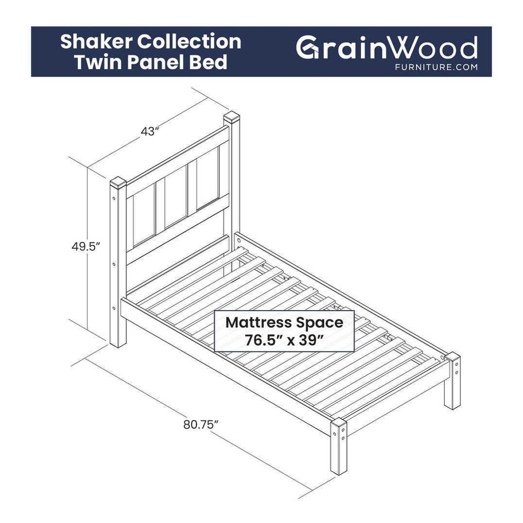 Lit plateforme en bois massif de style shaker avec meubles en bois de grain