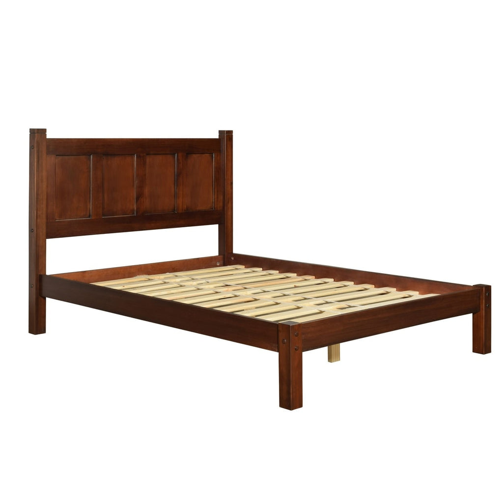 Lit plateforme en bois massif de style shaker avec meubles en bois de grain