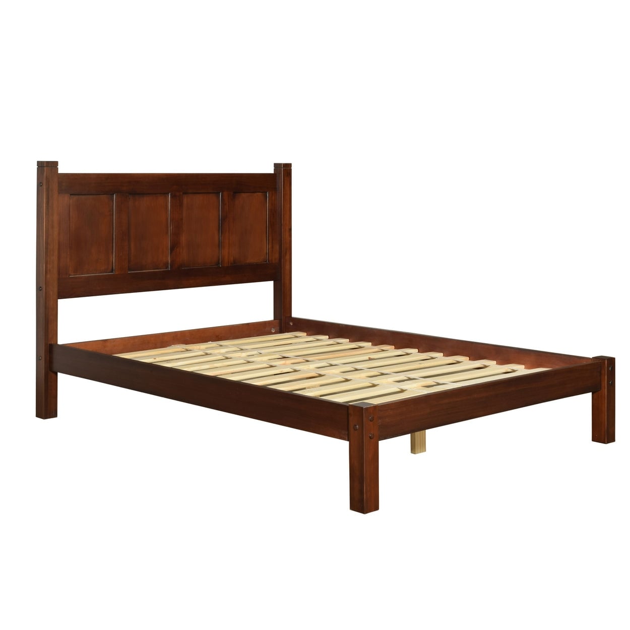 Lit plateforme en bois massif de style shaker avec meubles en bois de grain