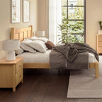Lit plateforme en bois massif de style shaker avec meubles en bois de grain