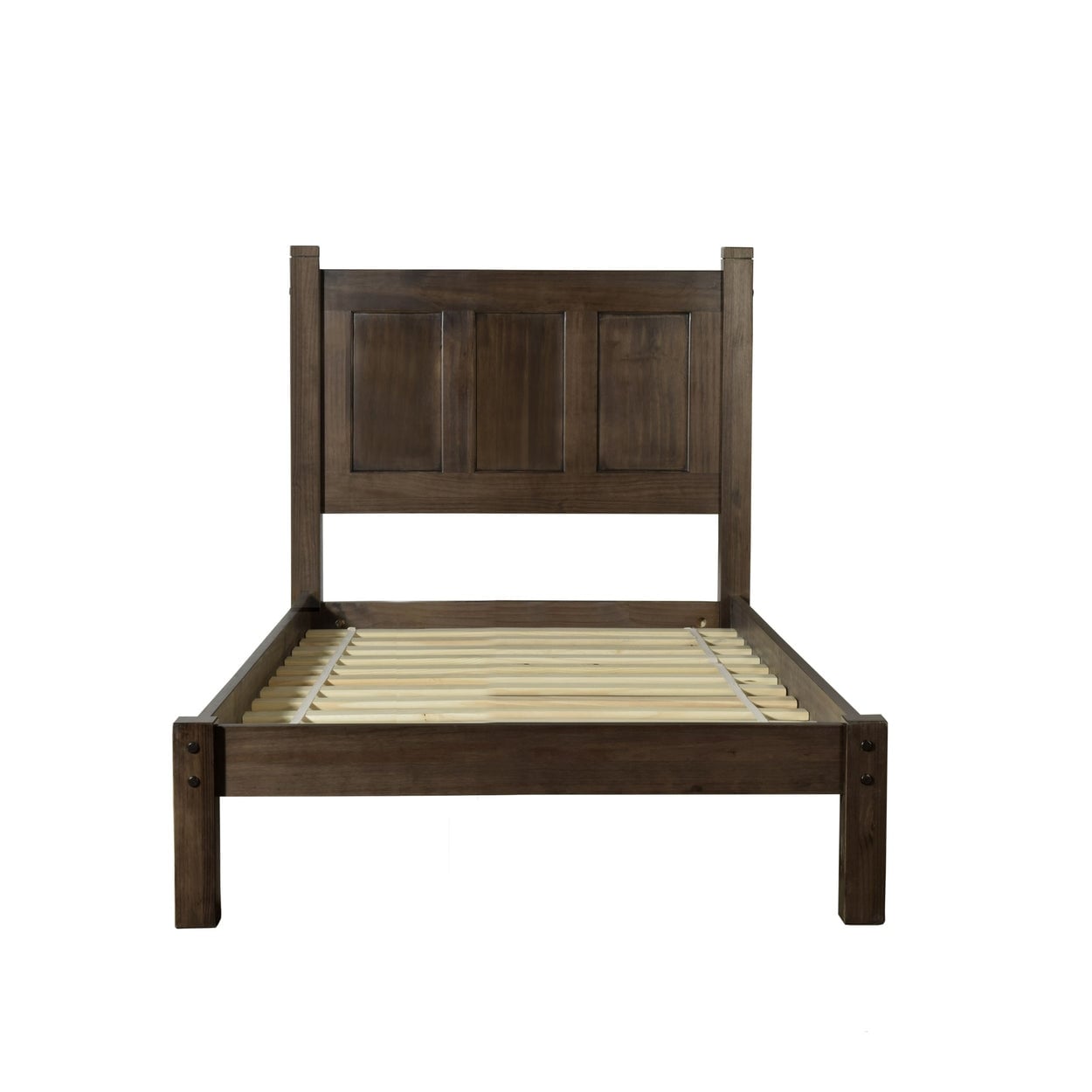 Lit plateforme en bois massif de style shaker avec meubles en bois de grain