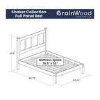 Lit plateforme en bois massif de style shaker avec meubles en bois de grain