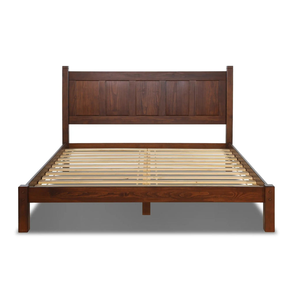 Lit plateforme en bois massif de style shaker avec meubles en bois de grain