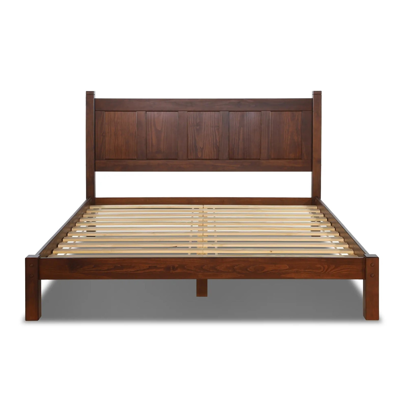 Lit plateforme en bois massif de style shaker avec meubles en bois de grain