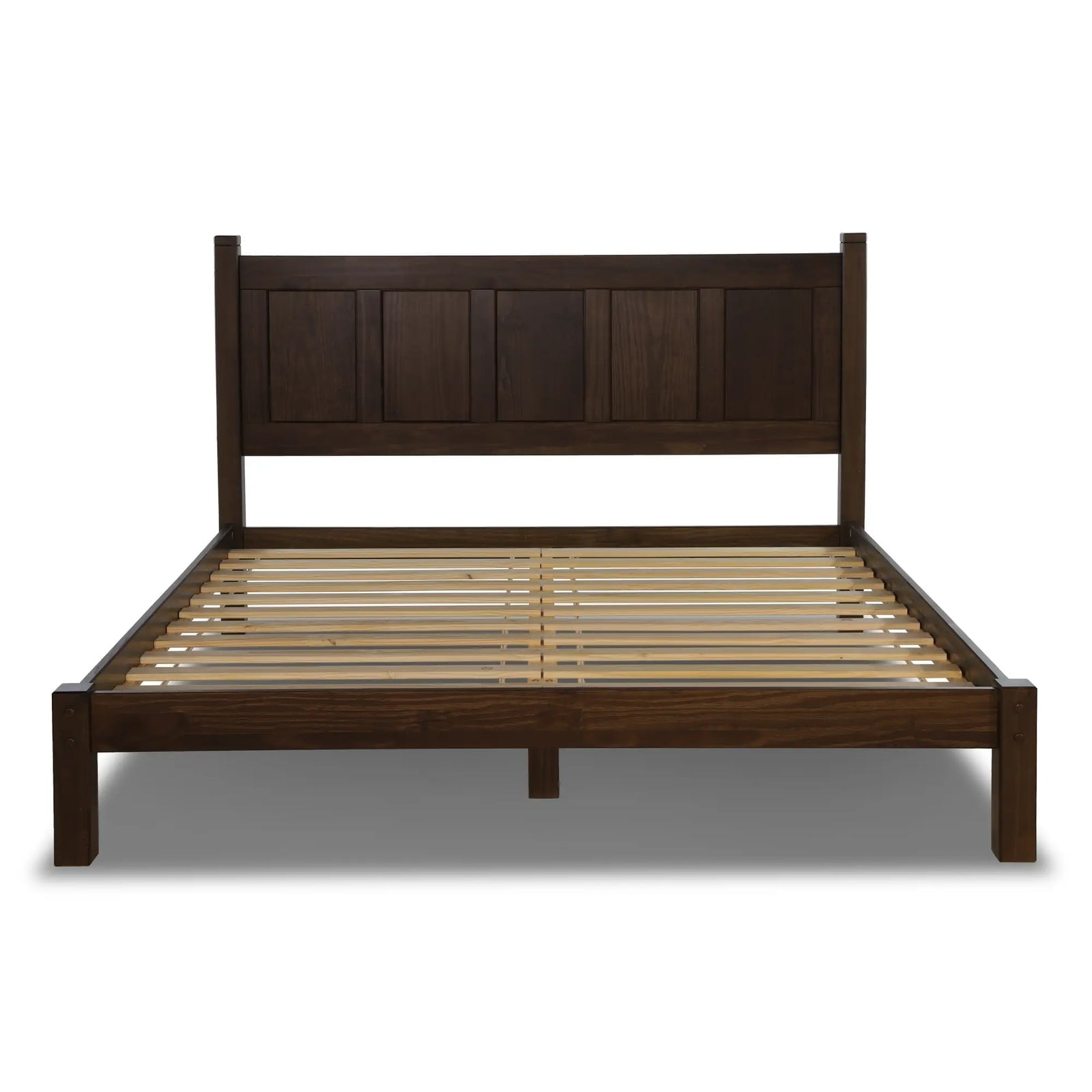Lit plateforme en bois massif de style shaker avec meubles en bois de grain