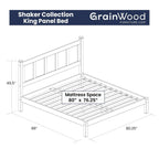 Lit plateforme en bois massif de style shaker avec meubles en bois de grain