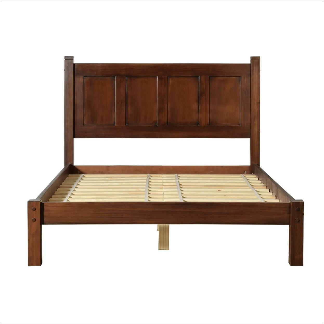 Lit plateforme en bois massif de style shaker avec meubles en bois de grain