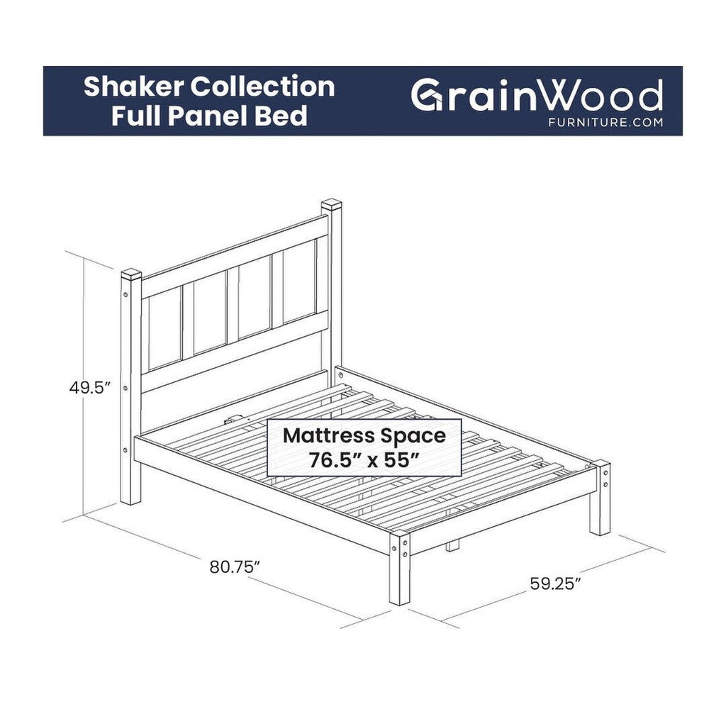 Lit plateforme en bois massif de style shaker avec meubles en bois de grain