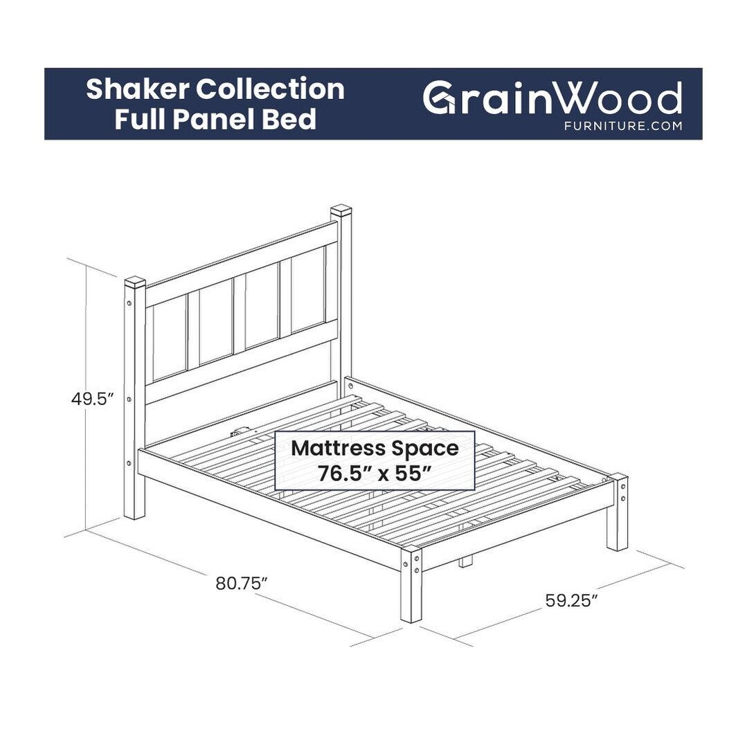 Lit plateforme en bois massif de style shaker avec meubles en bois de grain