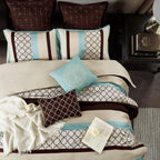 Parure de lit Nanshing Avalon Trellis 8 pièces à imprimé marocain
