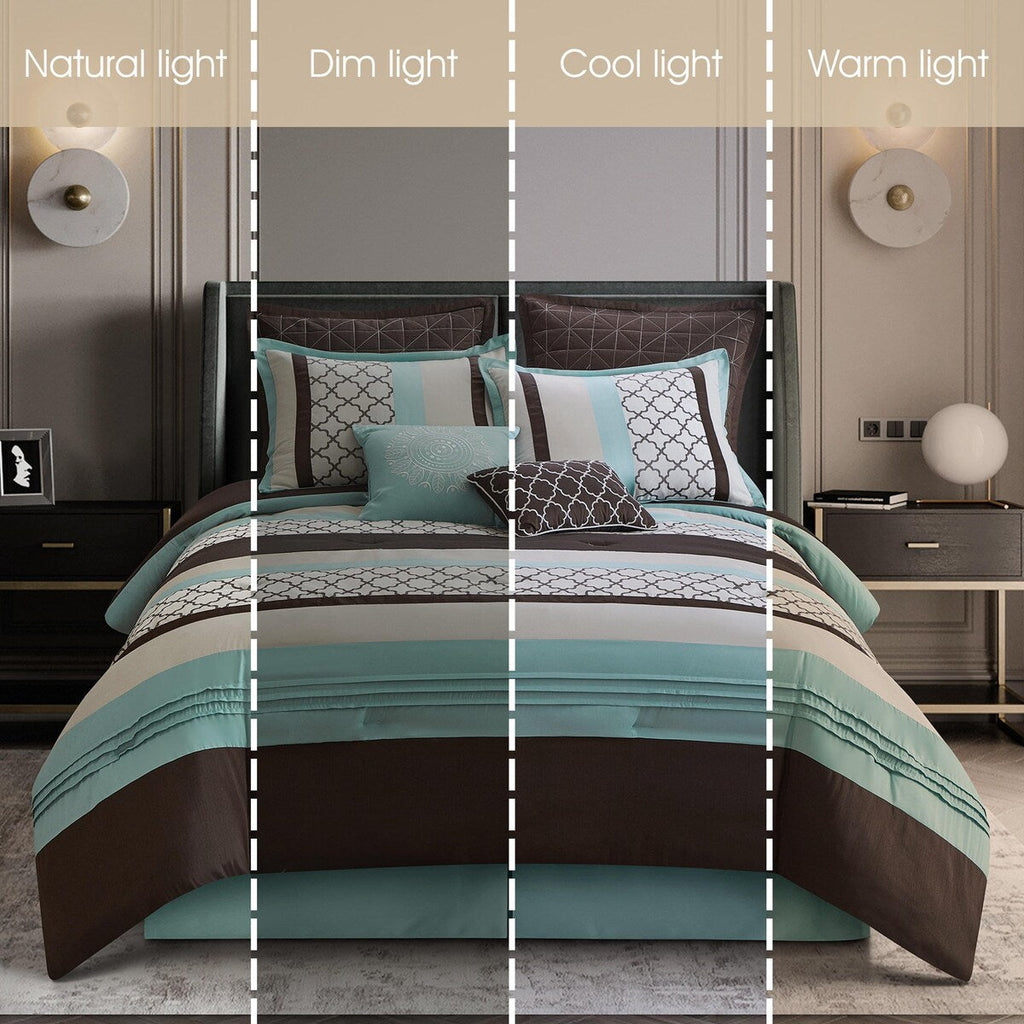 Parure de lit Nanshing Avalon Trellis 8 pièces à imprimé marocain