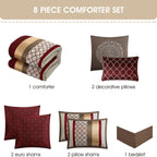 Parure de lit Nanshing Avalon Trellis 8 pièces à imprimé marocain