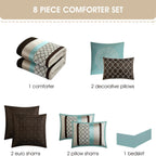 Parure de lit Nanshing Avalon Trellis 8 pièces à imprimé marocain