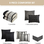 Parure de lit Nanshing Avalon Trellis 8 pièces à imprimé marocain