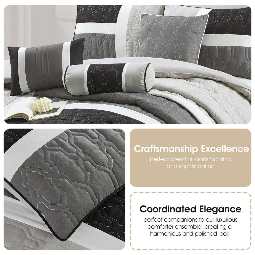 Ensemble de couette moderne Nanshing Blake 7 pièces à blocs de couleurs