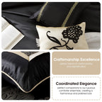 Ensemble de couette 9 pièces en jacquard floral Nanshing Brie