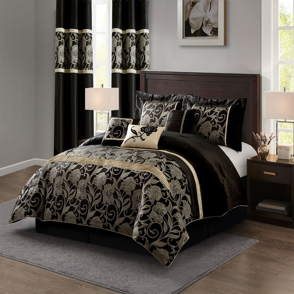 Ensemble de couette 9 pièces en jacquard floral Nanshing Brie