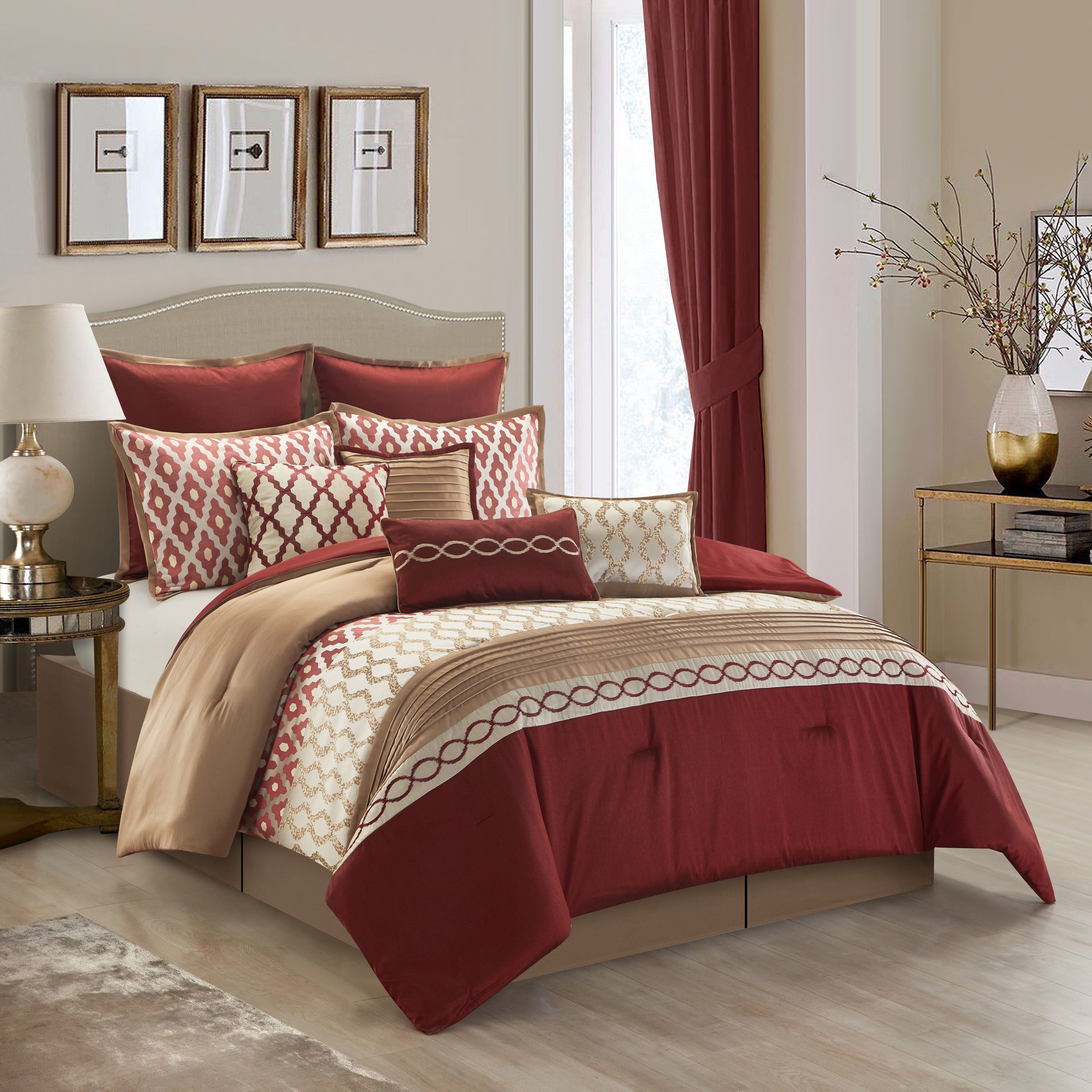 Ensemble de couette géométrique de luxe Nanshing Calvin 10 pièces