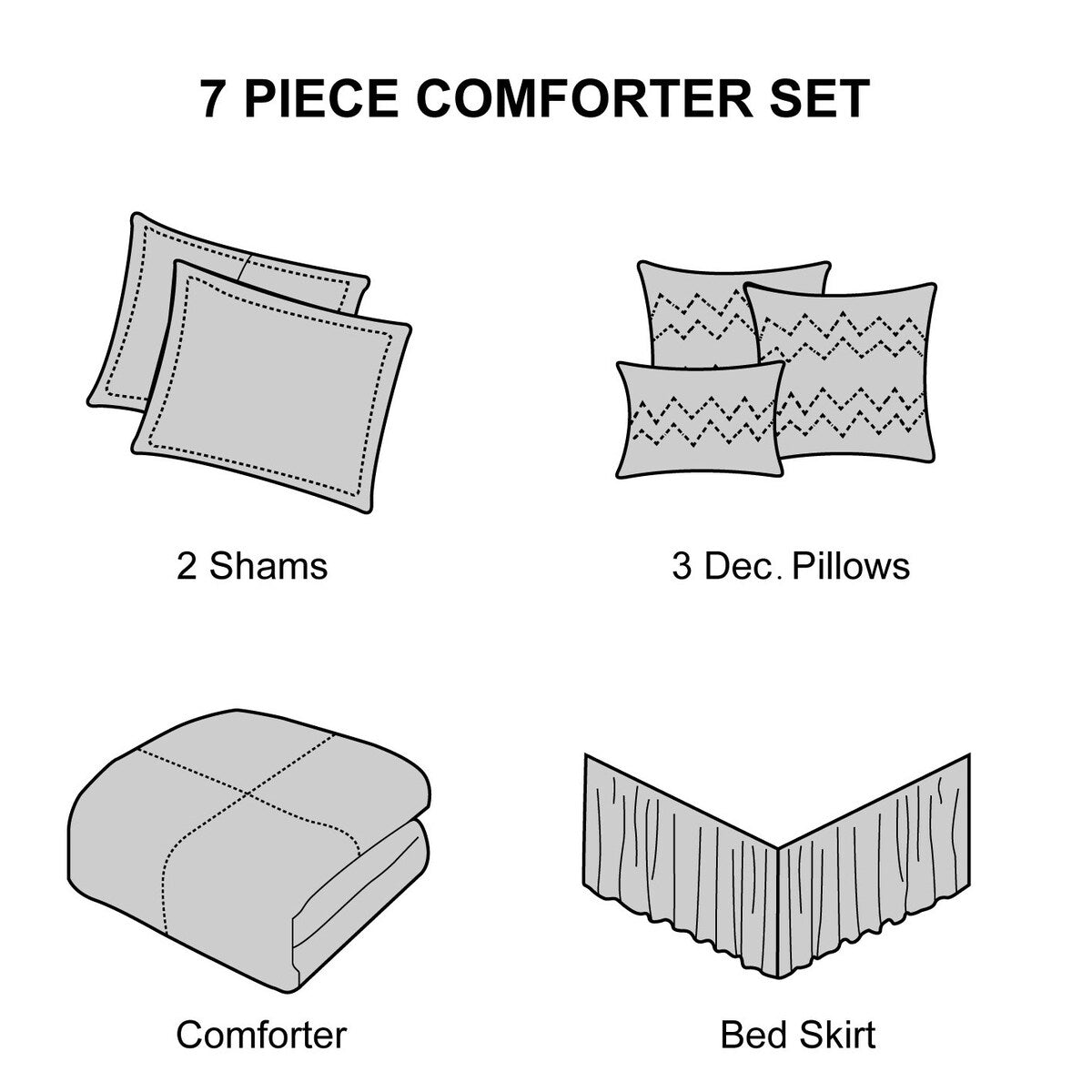 Ensemble de couette géométrique en jacquard Nanshing Jensen 7 pièces