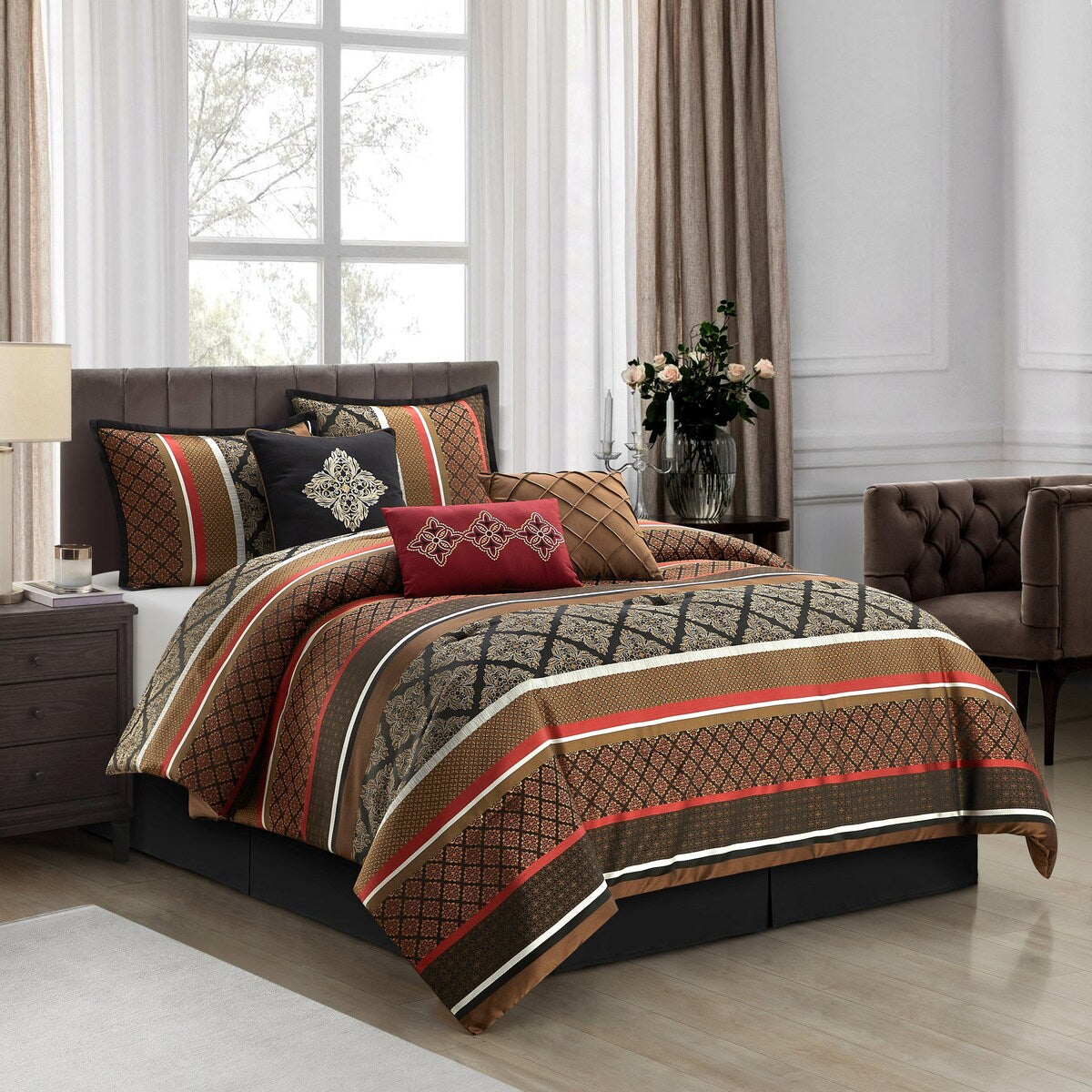 Ensemble de couette géométrique en jacquard Nanshing Jensen 7 pièces