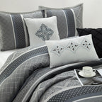 Ensemble de couette géométrique en jacquard Nanshing Jensen 7 pièces