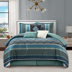Ensemble de couette géométrique en jacquard Nanshing Jensen 7 pièces