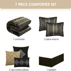 Ensemble de couette géométrique en jacquard Nanshing Jensen 7 pièces