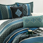 Ensemble de couette géométrique en jacquard Nanshing Jensen 7 pièces