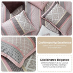Ensemble de couette géométrique en jacquard Nanshing Jensen 7 pièces