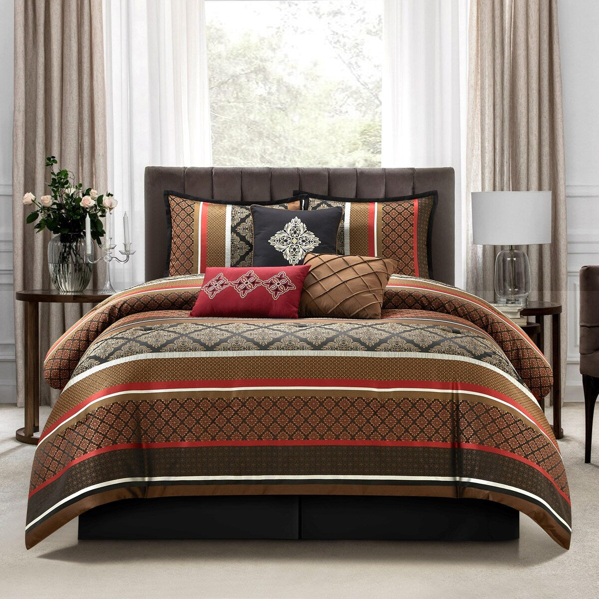 Ensemble de couette géométrique en jacquard Nanshing Jensen 7 pièces
