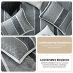Ensemble de couette géométrique en jacquard Nanshing Jensen 7 pièces