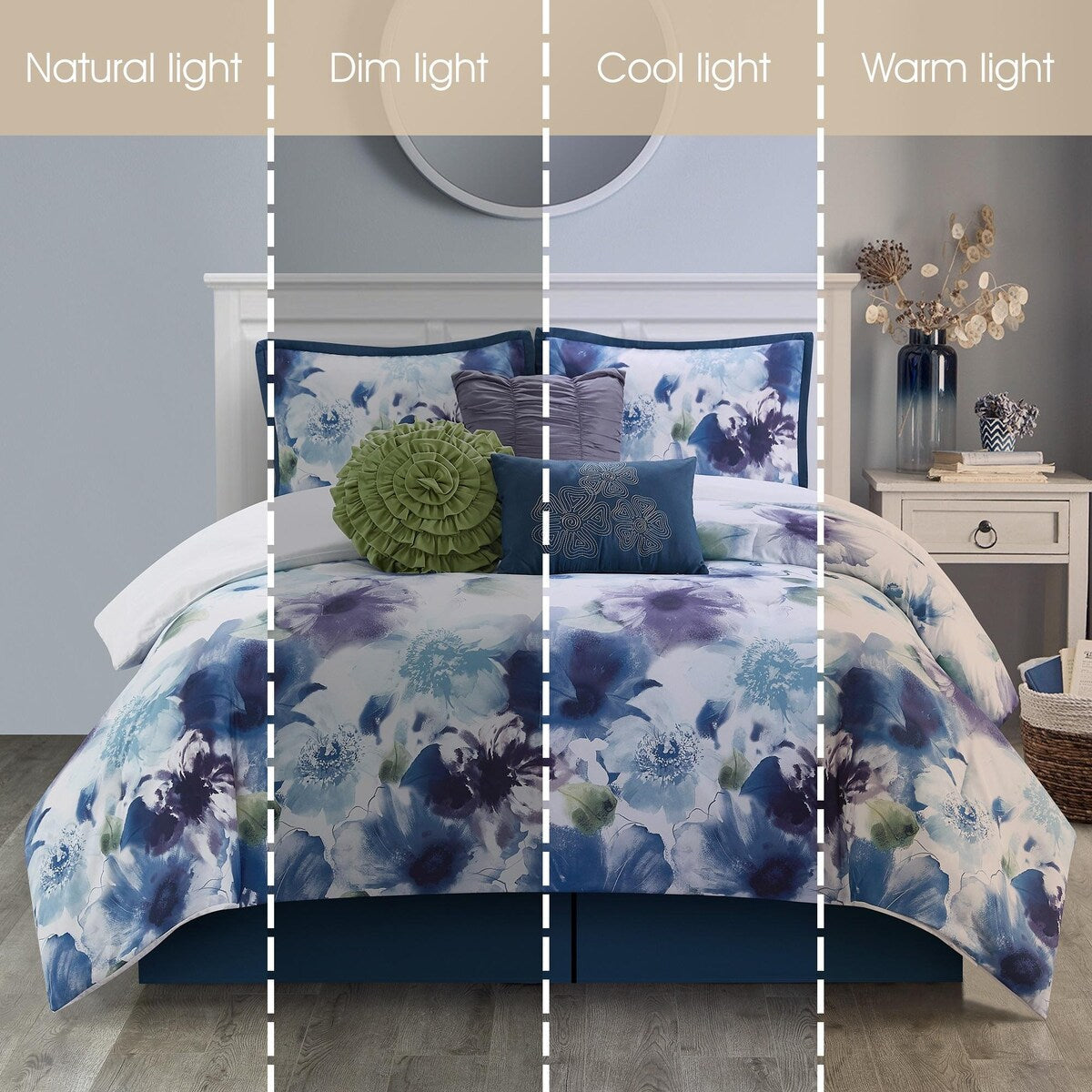 Ensemble de couette florale Nanshing Leela 7 pièces