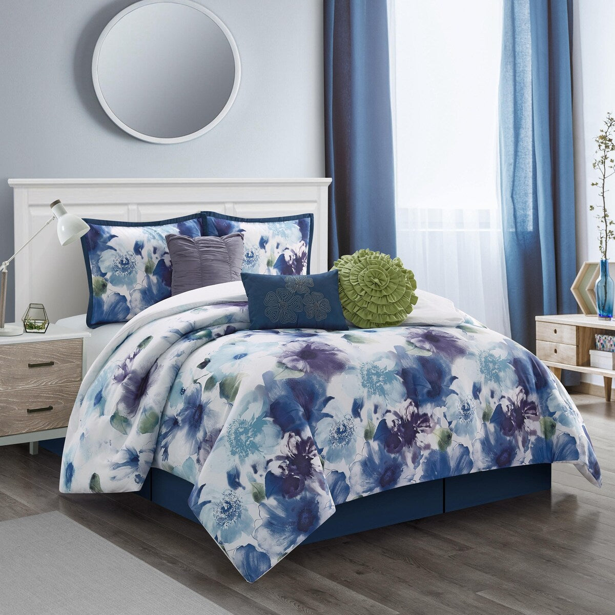 Ensemble de couette florale Nanshing Leela 7 pièces