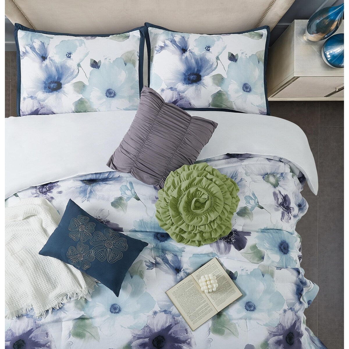 Ensemble de couette florale Nanshing Leela 7 pièces