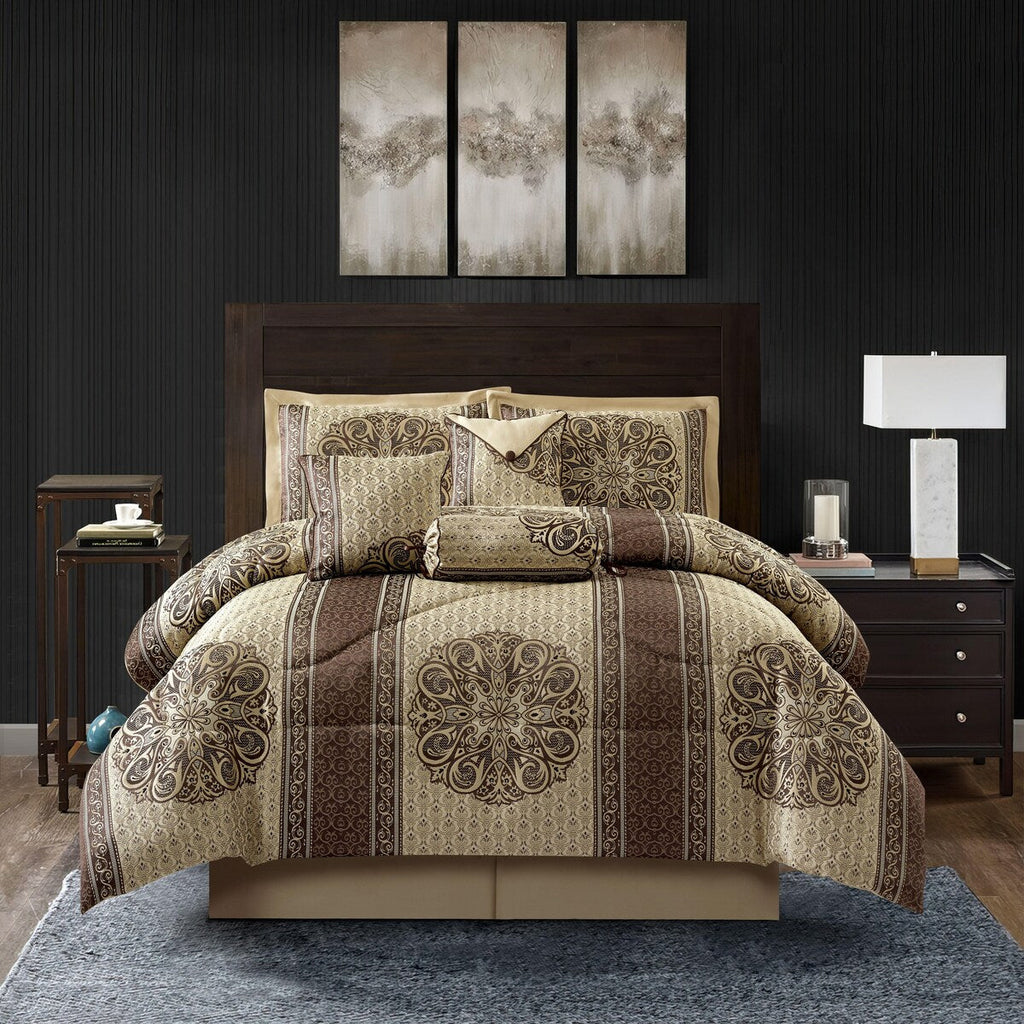 Ensemble de couette élégant médaillon 7 pièces Nanshing Prince