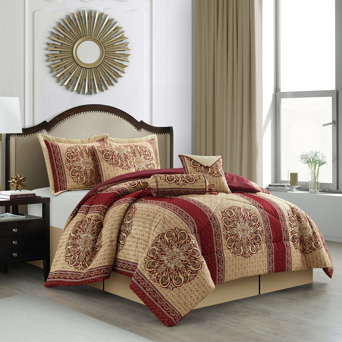 Ensemble de couette élégant médaillon 7 pièces Nanshing Prince