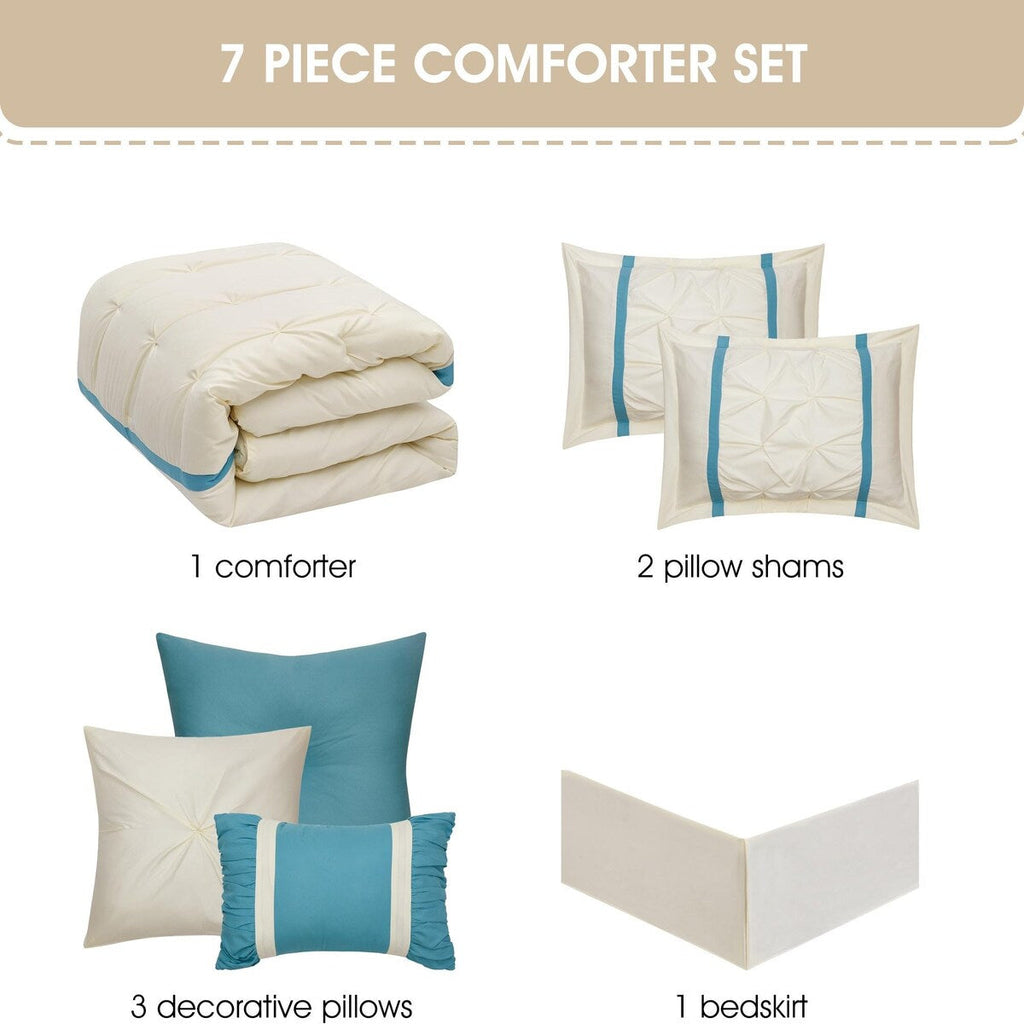 Ensemble de couette minimaliste à plis pincés Nanshing Regala 7 pièces