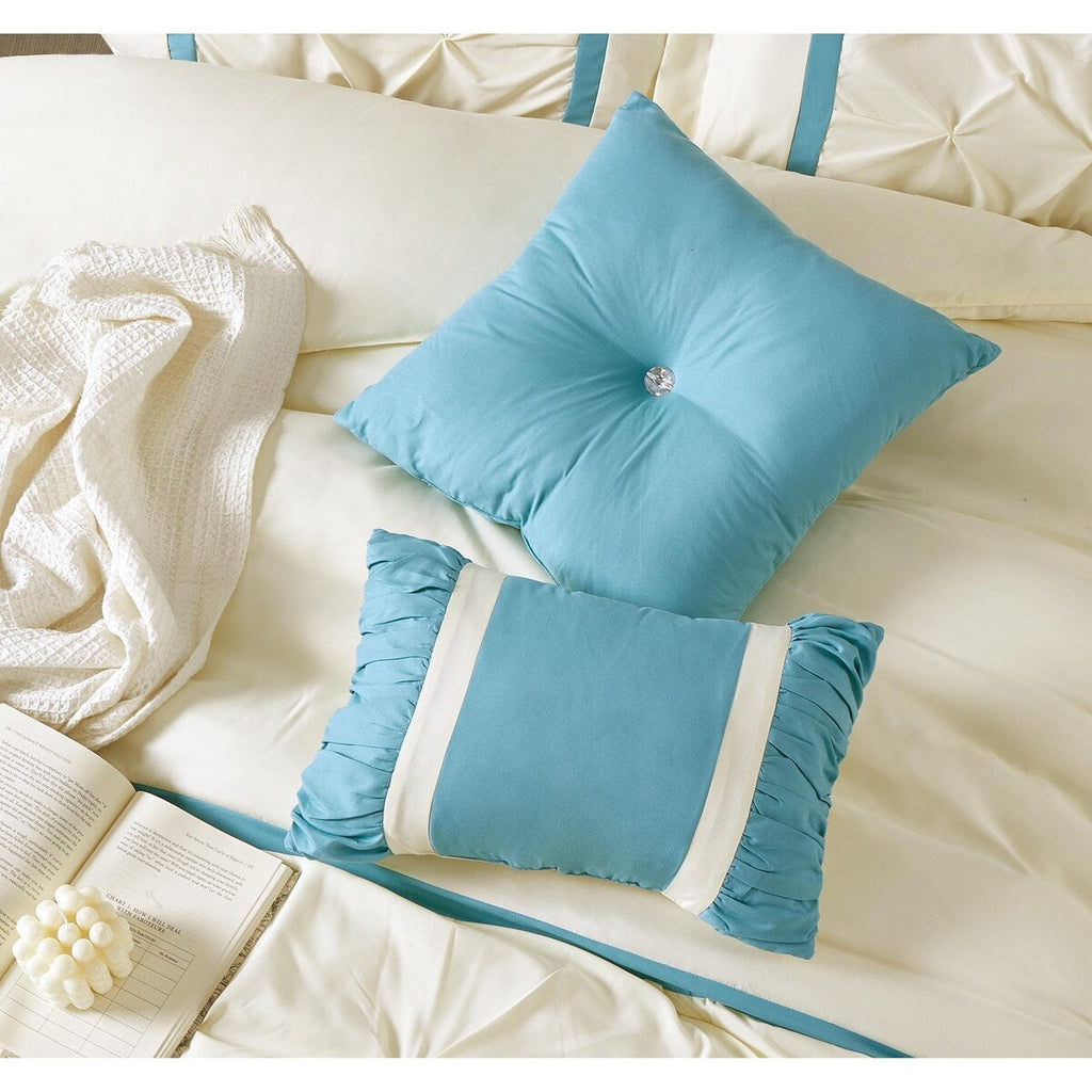 Ensemble de couette minimaliste à plis pincés Nanshing Regala 7 pièces