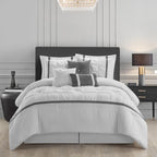 Ensemble de couette minimaliste à plis pincés Nanshing Regala 7 pièces