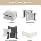 Ensemble de couette minimaliste à plis pincés Nanshing Regala 7 pièces
