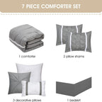 Ensemble de couette minimaliste à plis pincés Nanshing Regala 7 pièces
