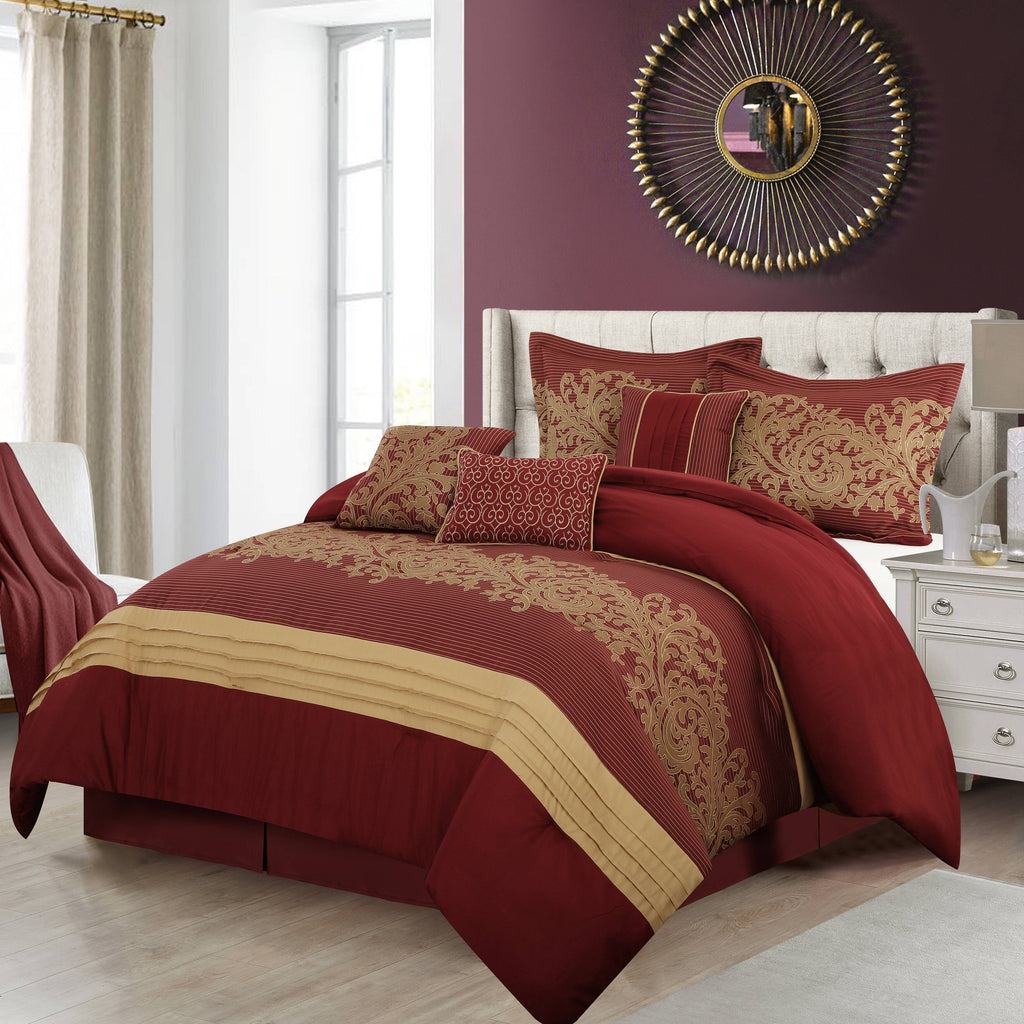 Ensemble de couette 7 pièces en jacquard damassé Nanshing Salem